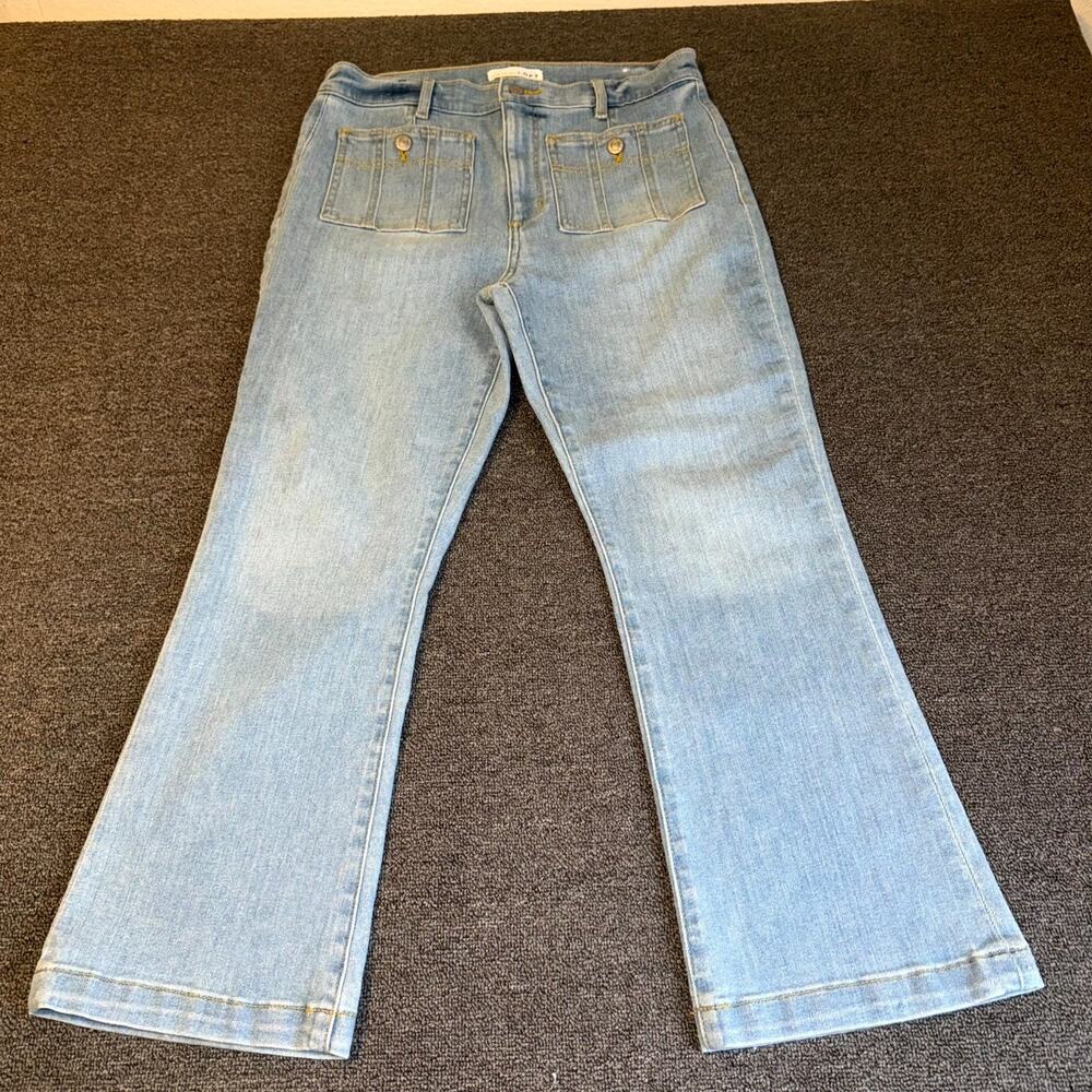 Loft The Kick Crop Jeans Womens 28/6 Blue Denim Light Wash Pockets Casual Boho